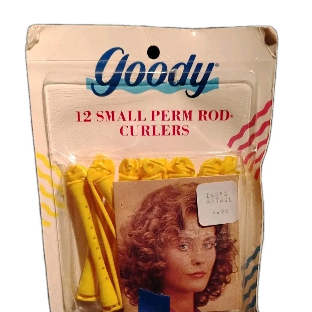 Vintage 1989-1991 Goody Perm‎ Rods Small Yellow curlers 12 pack USA NOS vtg tag